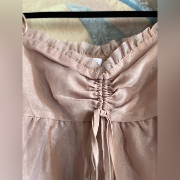 Mable Organza Sleeve Blush Pink Mini Dress - Picture 9 of 9